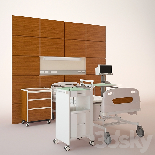 Hospital ward - Hospital room 3d