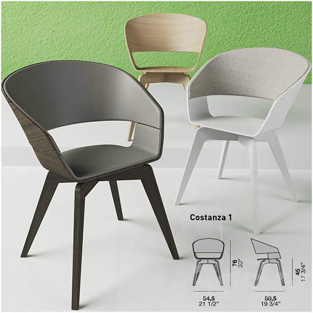 Table + Chair (Alf -CARTESIO 2.0 + COSTANZA) 3DSMax File - thumbnail 2