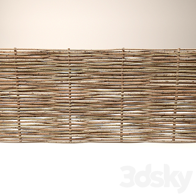 Wicker fence 3d