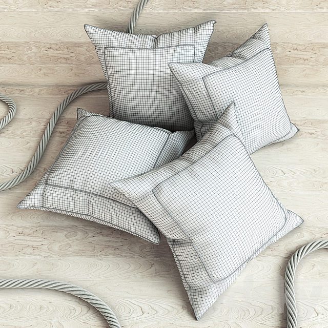 Pillows in marine style 3d