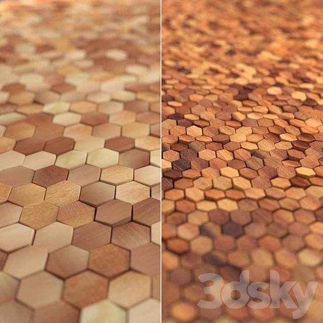 Relief wooden wall tiles 3DSMax File - thumbnail 2