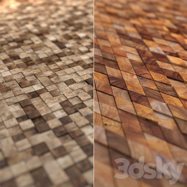 Relief wooden wall tiles 3DSMax File - thumbnail 3