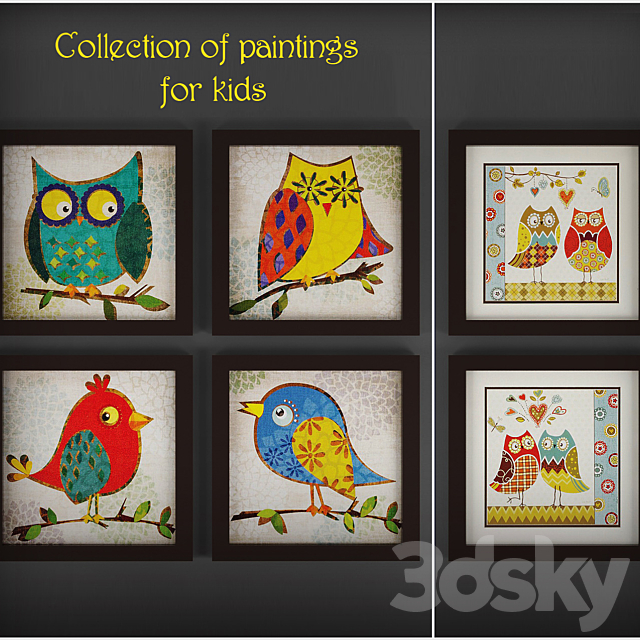 Collection of paintings for kids 3DSMax File - thumbnail 1
