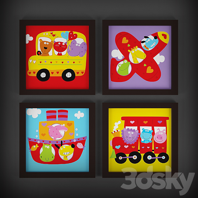 Collection of paintings for kids 3DSMax File - thumbnail 2