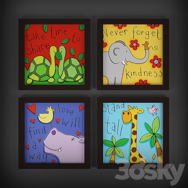 Collection of paintings for kids 3DSMax File - thumbnail 3