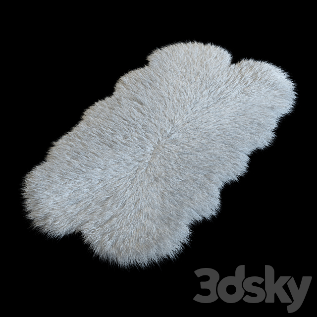 Sheepskin white Bianco 4x 3DSMax File - thumbnail 3
