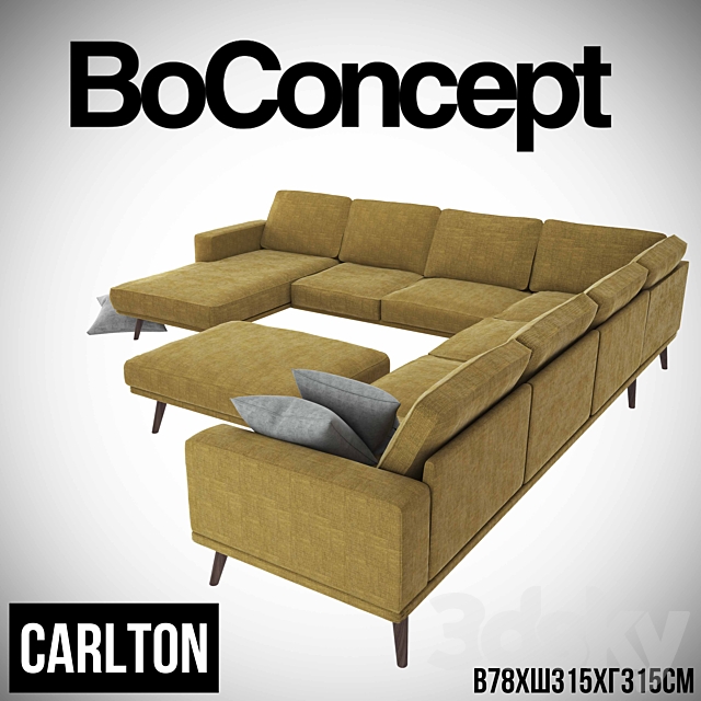 Corner sofa Carlton 3DSMax File - thumbnail 1