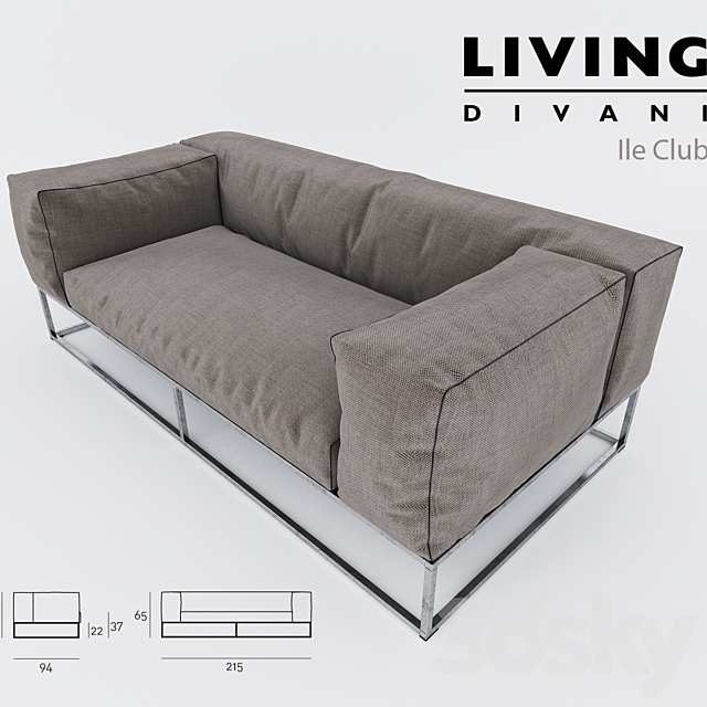 livingdivani – ile club 3DSMax File - thumbnail 1