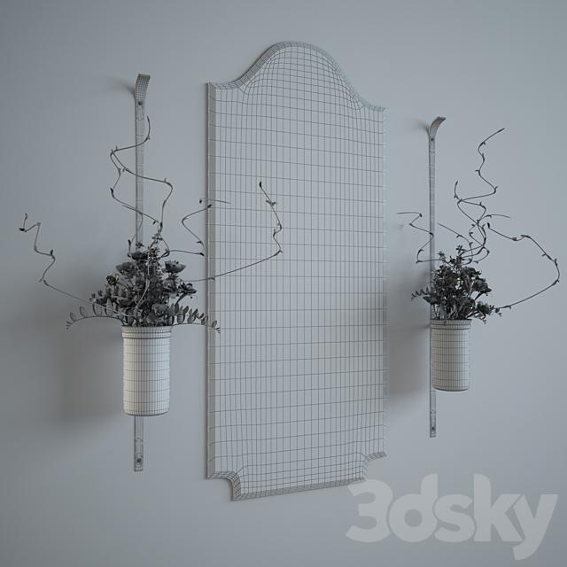 Mirror decor set 3d