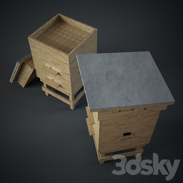 Beehive Dadant 3d