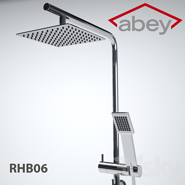RHB05 MONZA Curve Rail and Hand Shower Ensemble 3d