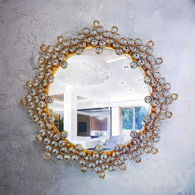 Petit Palwa Gilded Brass and Crystal Mirror 3DSMax File - thumbnail 1