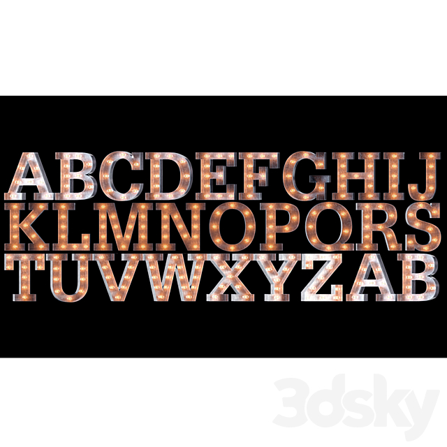 Alphabet (EN) RETROBLOCK 3d