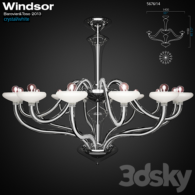 Barovier & Toso. Windsor. 5676_14 3d