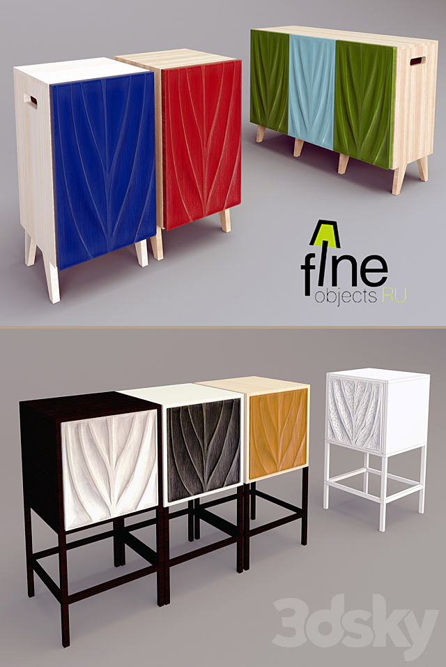 The family of drawers and cabinets BIO Fineobjects 3d