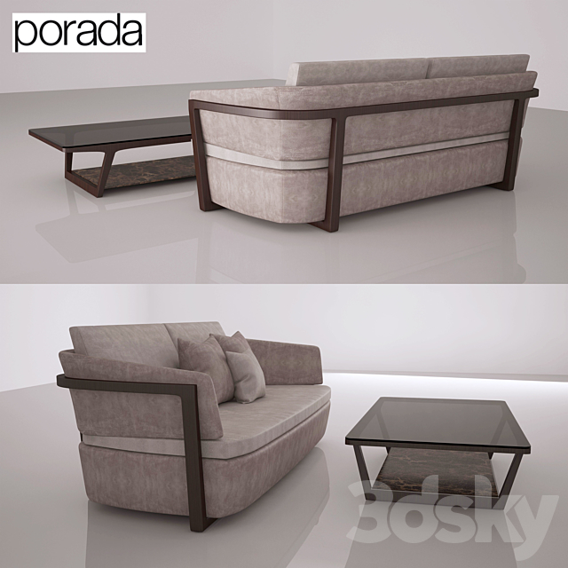 Porada Arena Sofa Sofa 224 and table 150 Script 3d