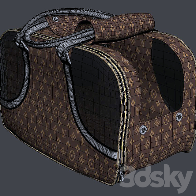 Designer Dog Bags LOUIS VUITTON _ bag for animals 3DSMax File - thumbnail 3