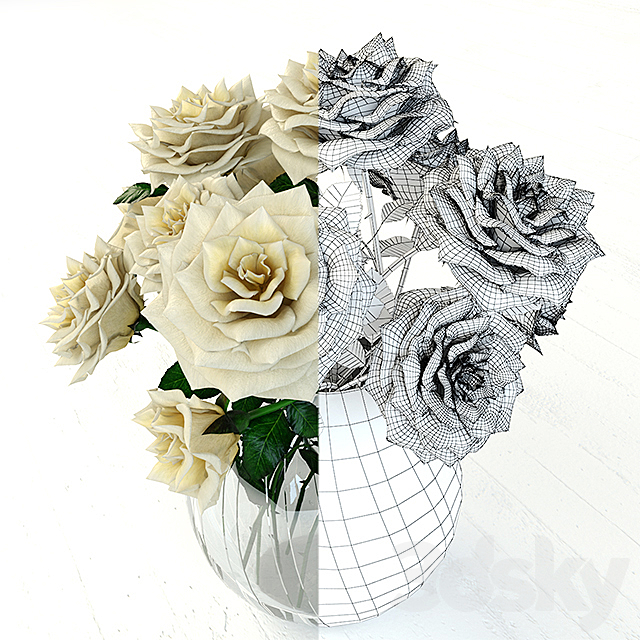 Bouquet of roses 3DSMax File - thumbnail 2