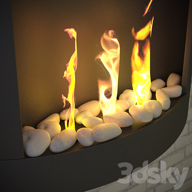 Bio-fireplace Stockholm (Black. Silver. Inox) 3d