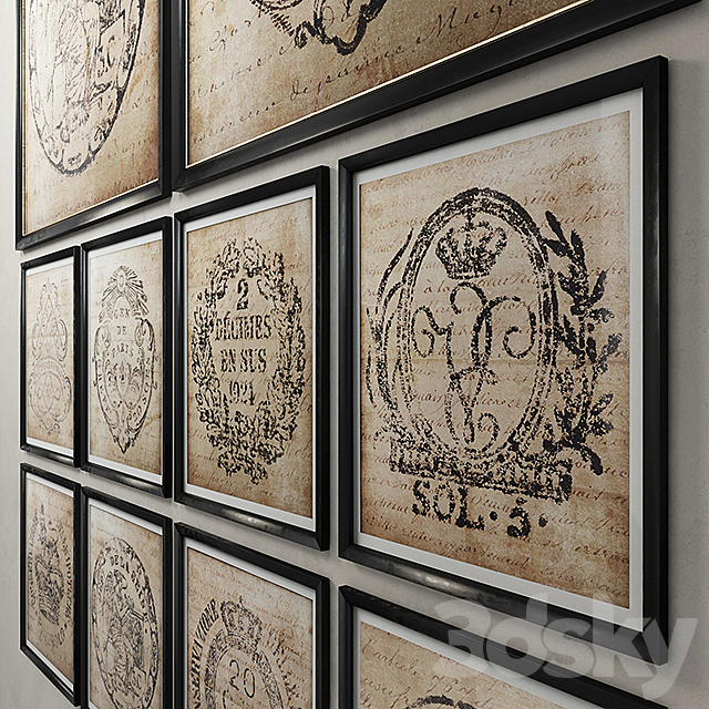 Restoration Hardware 18th c. European Document Seals 3d