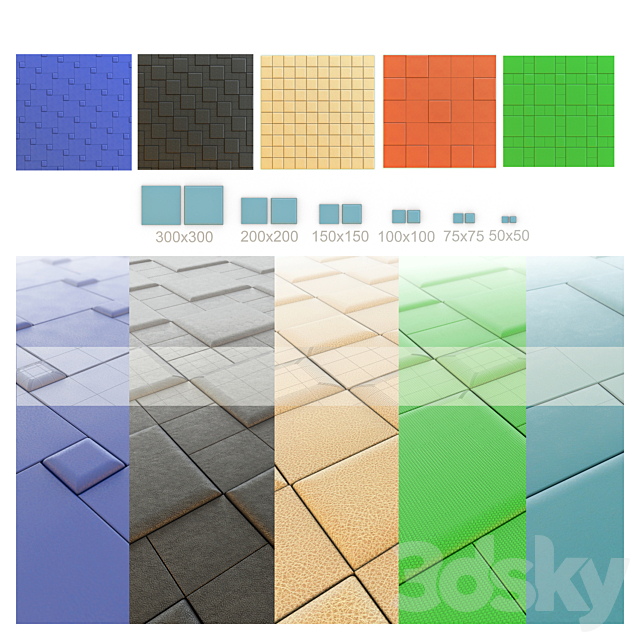 Leather tiles 3DSMax File - thumbnail 1