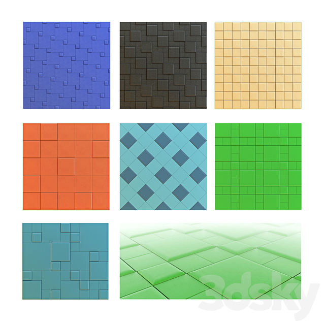 Leather tiles 3DSMax File - thumbnail 2