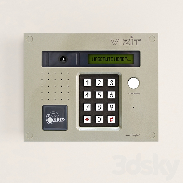 Intercom Vizit BVD-432 3d