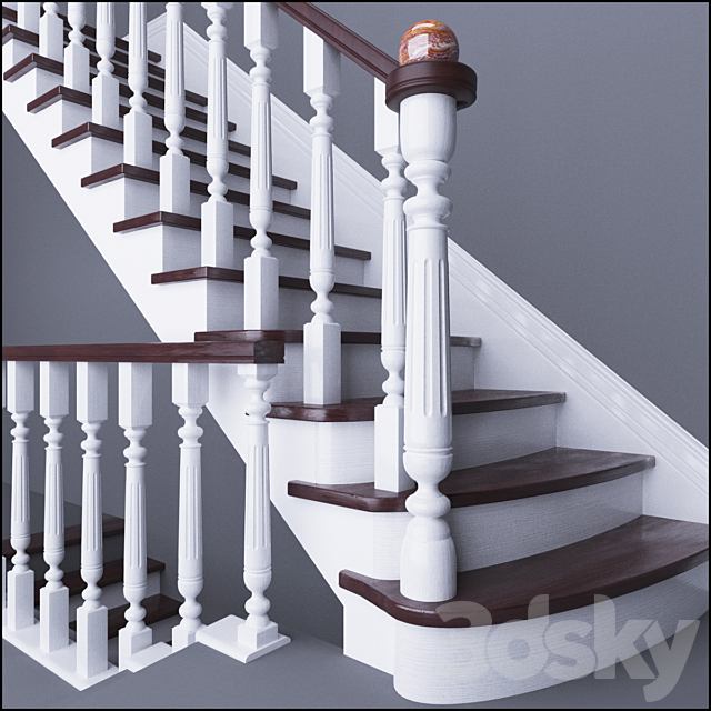 Stairs in the english home 3d
