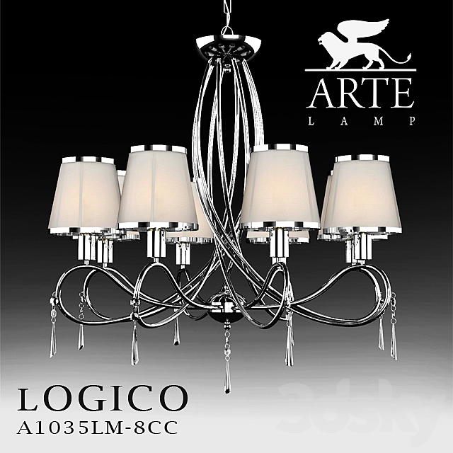 Chandelier Arte Lamp Logico A1035LM-8CC 3DSMax File - thumbnail 1