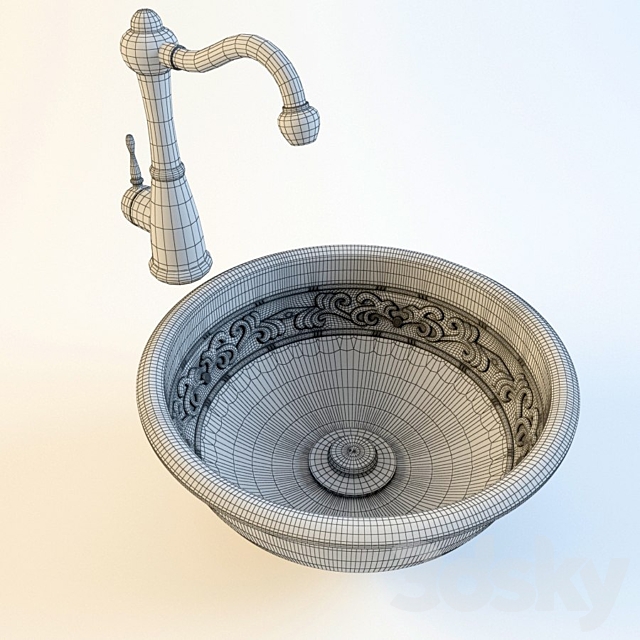 Classical washbasins 3d