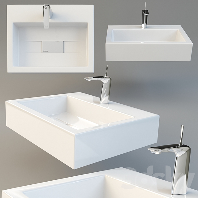 Sink and faucet teuco wilmotte teuco skidoo 3DSMax File - thumbnail 1