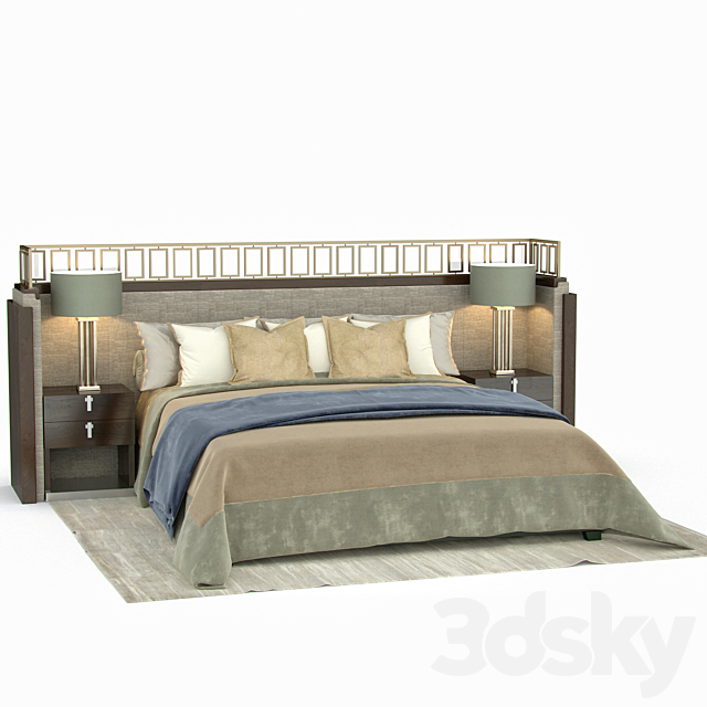A bed in a modern style _ Bed 3DSMax File - thumbnail 1