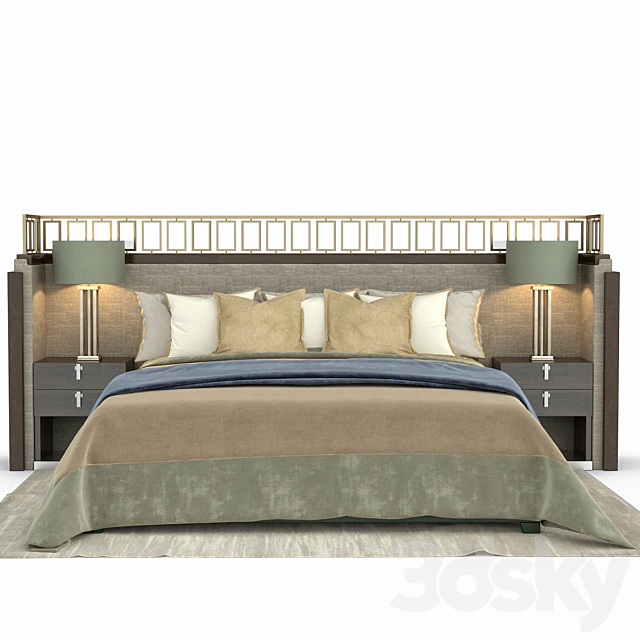 A bed in a modern style _ Bed 3DSMax File - thumbnail 2