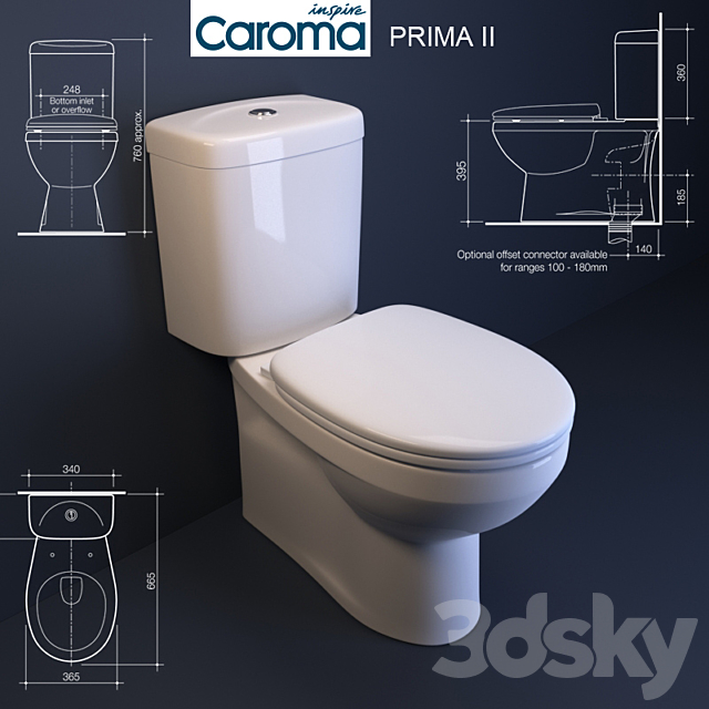Caroma Prima II toilet 3DSMax File - thumbnail 1