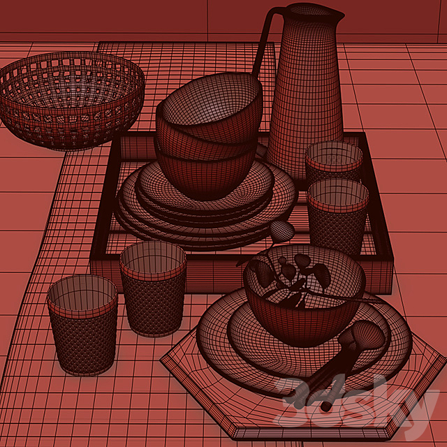 CB2 Flatware Set 3d
