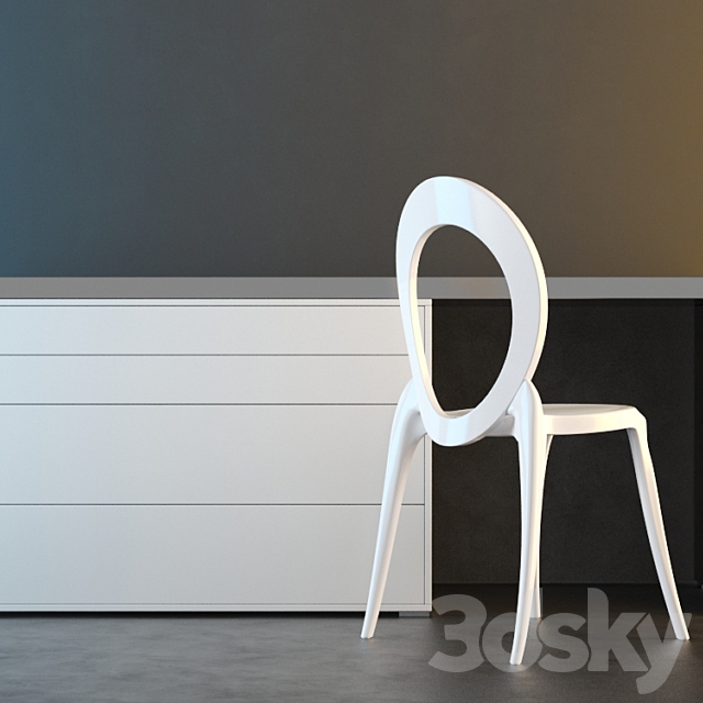 Dressing table and chair DOC MOBILI 3DSMax File - thumbnail 1