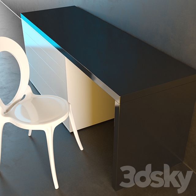 Dressing table and chair DOC MOBILI 3DSMax File - thumbnail 2