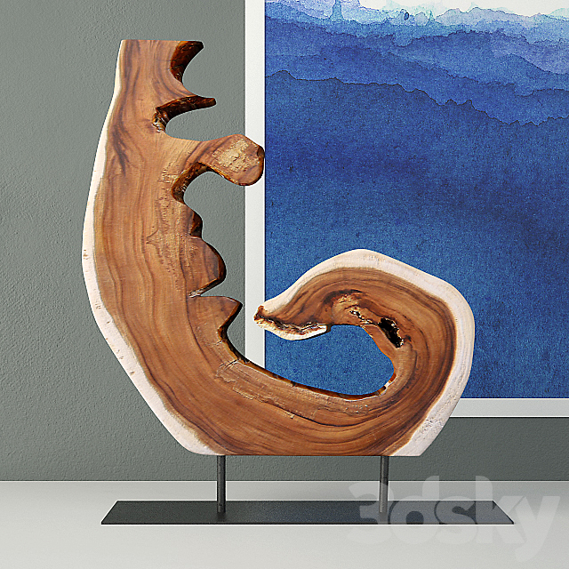 Wooden Decoration on Stand 3DSMax File - thumbnail 1