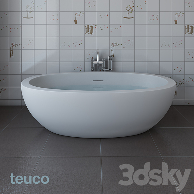 Bathroom faucet and Teuco FEEL Teuco Leaf RL19 3DSMax File - thumbnail 1