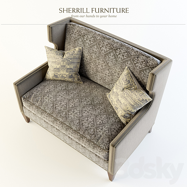 Sherrill Furniture_Settee_?4021 3DSMax File - thumbnail 3