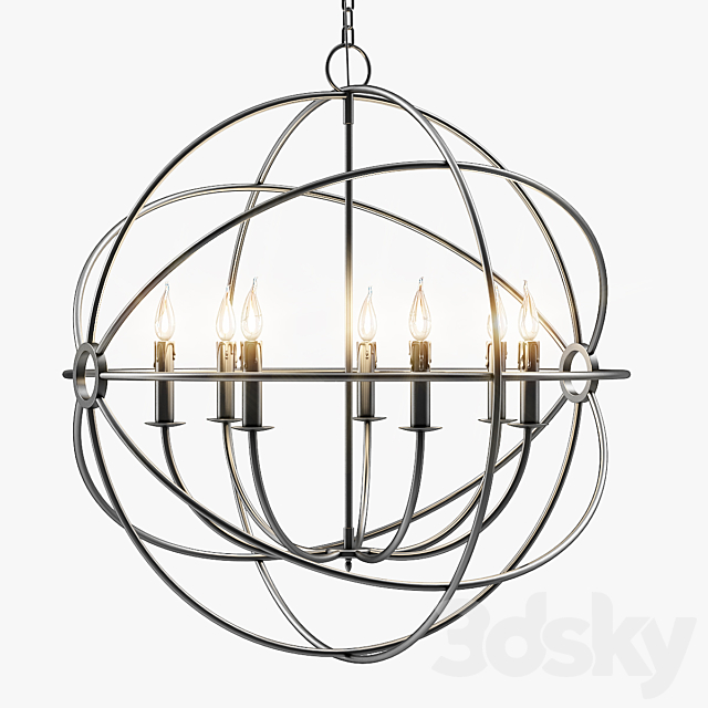 Foucault's Iron Orb Chandelier Rustic Iron Medium Free Download