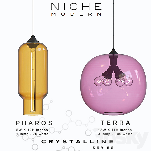Pendant lights Niche Crystalline - 4 3d