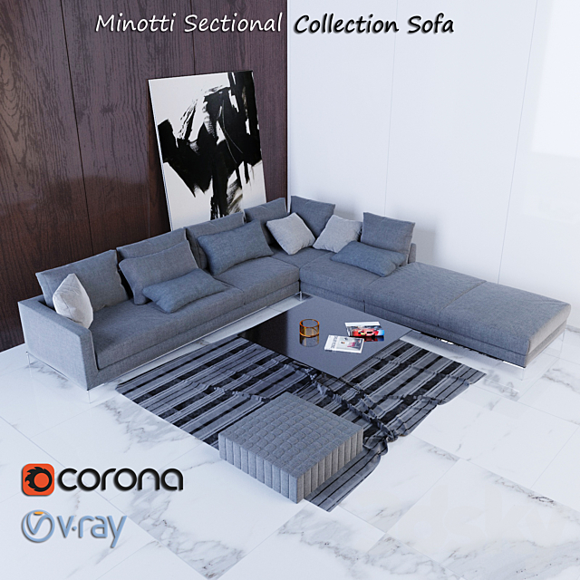 Minotti Sectional Collection Sofa 3d