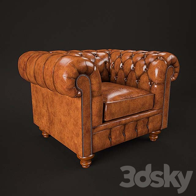 Cromwell Chesterfield Chair 3DSMax File - thumbnail 1