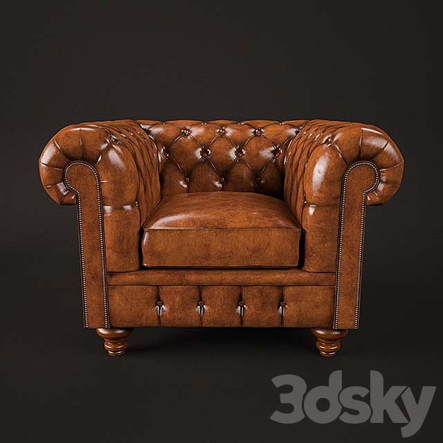 Cromwell Chesterfield Chair 3DSMax File - thumbnail 2