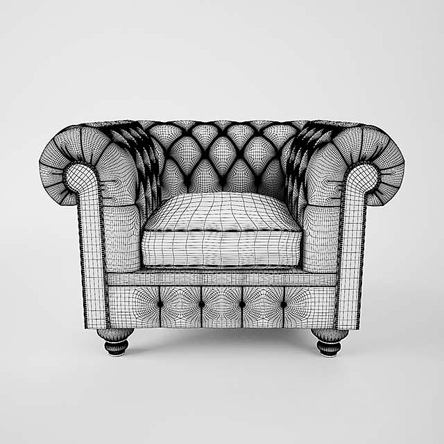 Cromwell Chesterfield Chair 3DSMax File - thumbnail 3