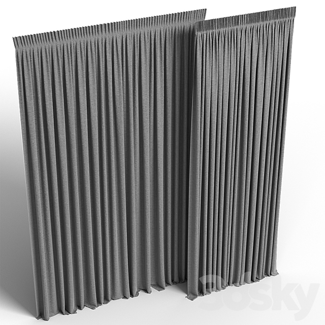 Curtains 2 positions 3d