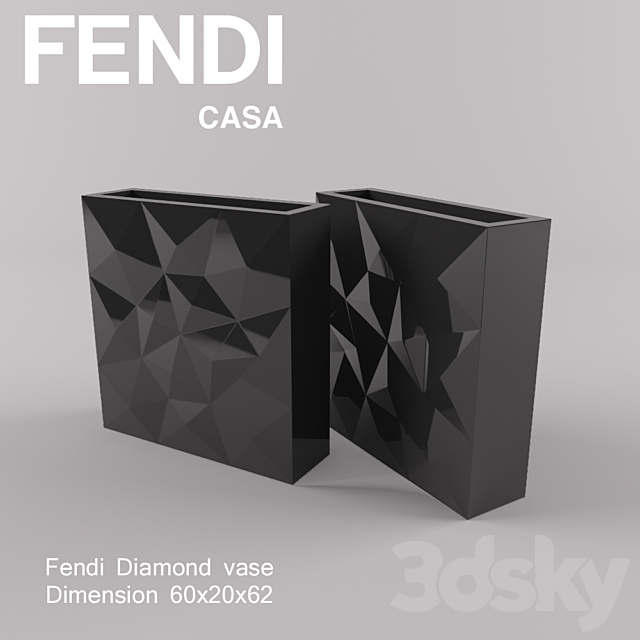 Fendi Diamond Vase 3DSMax File - thumbnail 1