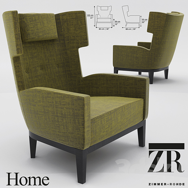 Zimmer + Rohde Home Armchair 3DSMax File - thumbnail 1