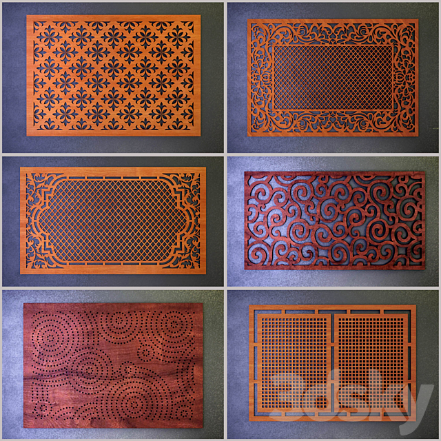 Decorative screens – a lattice (a collection of 2) 3DSMax File - thumbnail 1